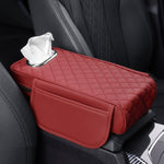 Scatola per braccioli per auto, scatola per fazzoletti interni ampliata, Black, Volcanic Red, Mocha Brown, Beige, Black Red, Gray, Brown