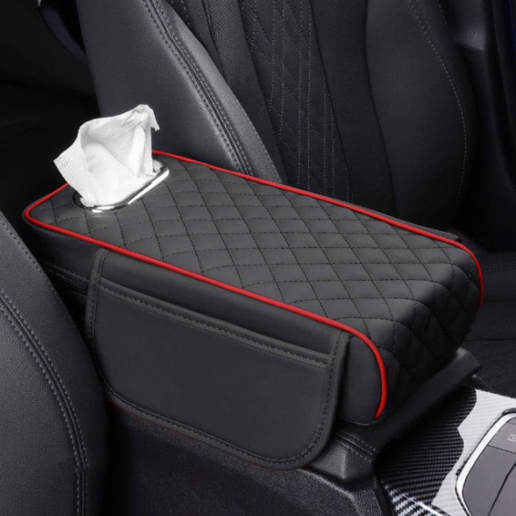 Scatola per braccioli per auto, scatola per fazzoletti interni ampliata, Black, Volcanic Red, Mocha Brown, Beige, Black Red, Gray, Brown