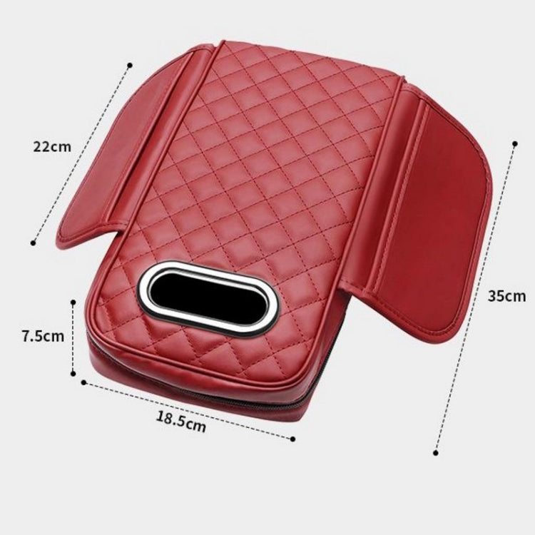 Scatola per braccioli per auto, scatola per fazzoletti interni ampliata, Black, Volcanic Red, Mocha Brown, Beige, Black Red, Gray, Brown
