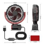 Ventola USB a testa singola con sterzo pieghevole per auto, Single-Head