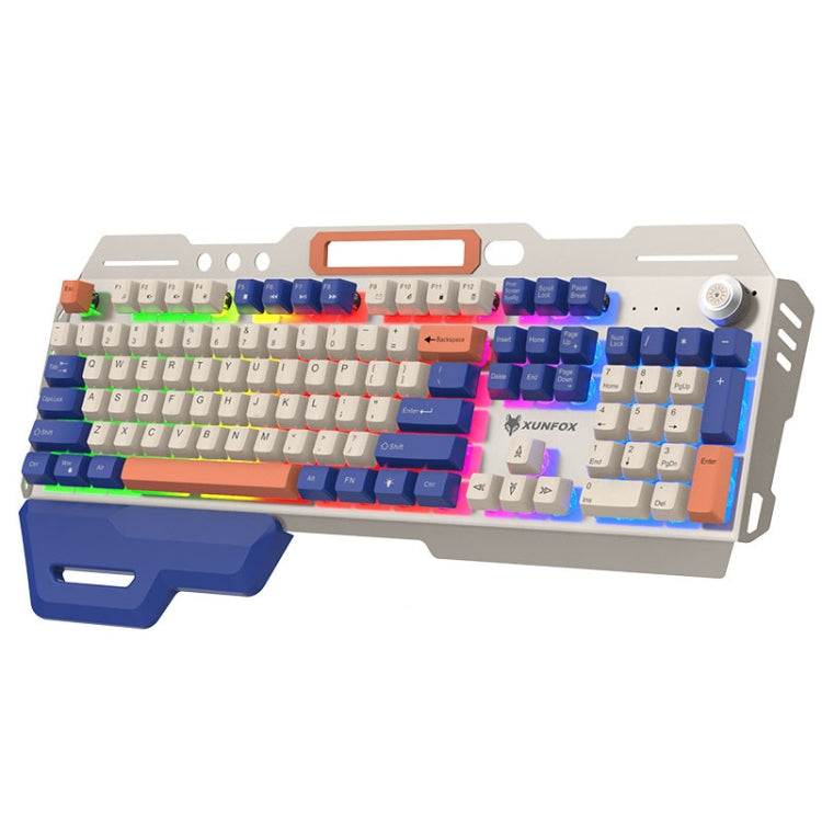 Tastiera cablata per computer da gioco XUNSVFOX K90 con sensazione meccanica in metallo