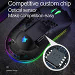 XUNSVFOX XYH80 Mouse da gioco wireless ricaricabile con foro cavo Mouse da ufficio per computer con luce RGB, XYH80