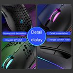 XUNSVFOX XYH90 Mouse con foro cavo cablato Mouse da gioco con programmazione macro illuminato RGB, XYH90