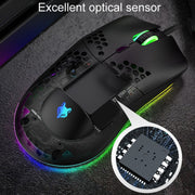 XUNSVFOX XYH90 Mouse con foro cavo cablato Mouse da gioco con programmazione macro illuminato RGB, XYH90