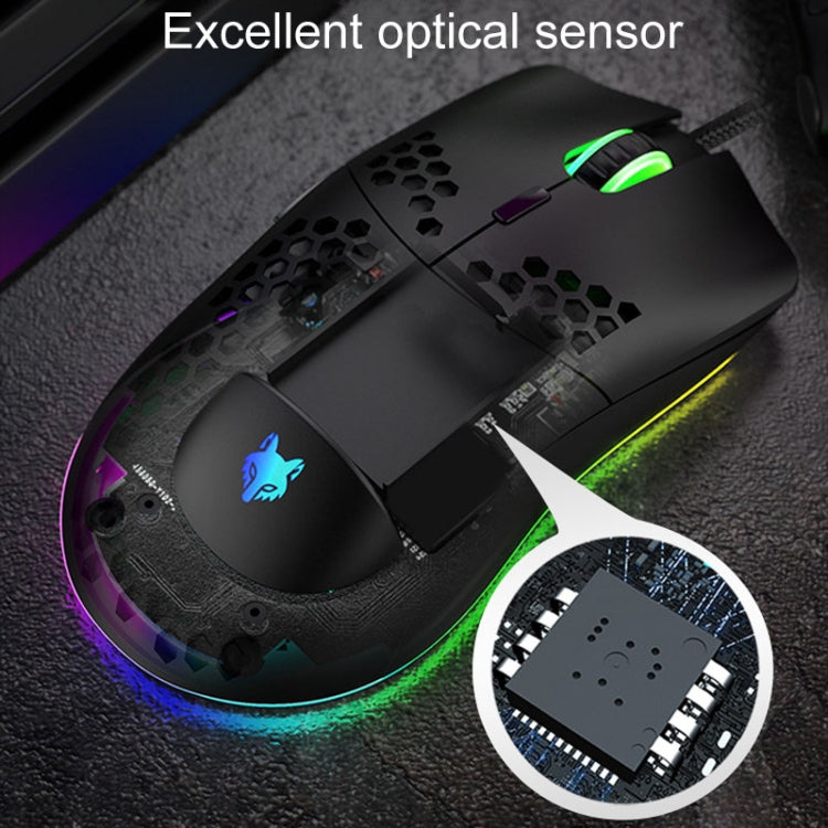 XUNSVFOX XYH90 Mouse con foro cavo cablato Mouse da gioco con programmazione macro illuminato RGB, XYH90