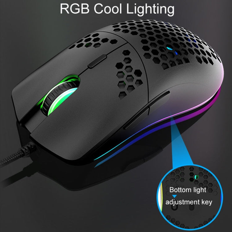 XUNSVFOX XYH90 Mouse con foro cavo cablato Mouse da gioco con programmazione macro illuminato RGB, XYH90