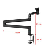 Supporto microfono da tavolo regolabile 360° in metallo