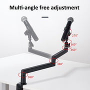 Supporto microfono da tavolo regolabile 360° in metallo