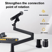 Supporto microfono da tavolo regolabile 360° in metallo