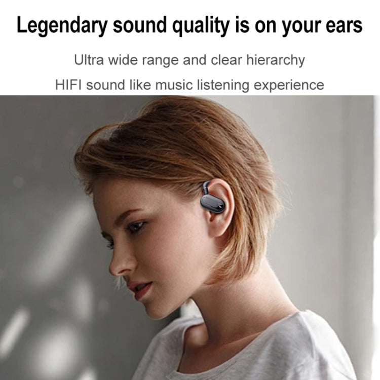 Auricolari Bluetooth con audio esterno stereo di tipo gancio con contenitore di ricarica
