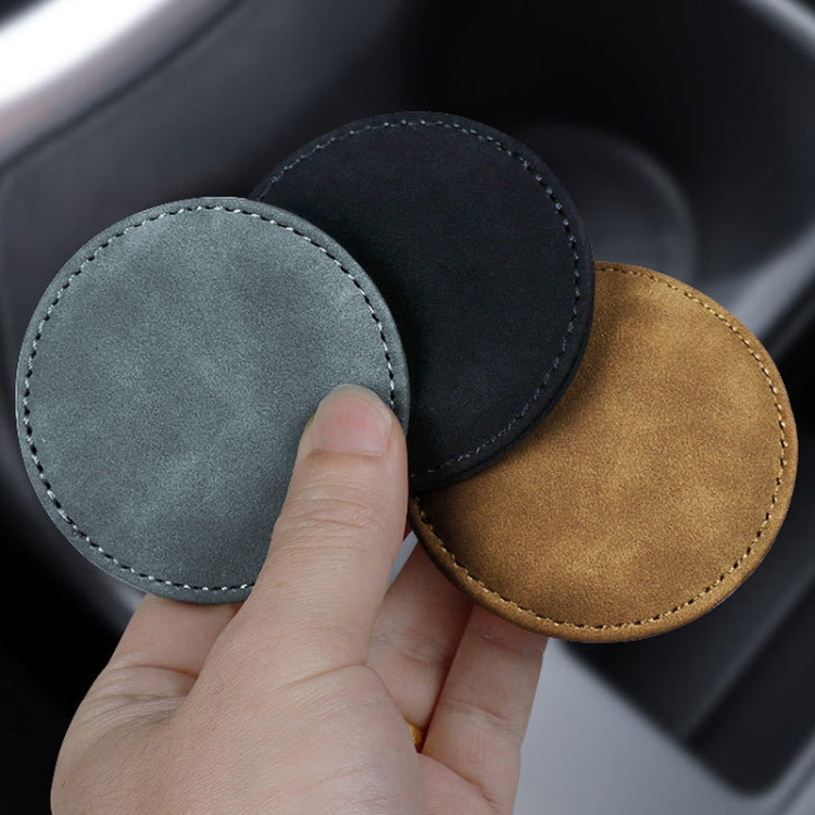 2 pezzi/set decorazione interna per auto sottobicchiere antiscivolo in pelle scamosciata per auto