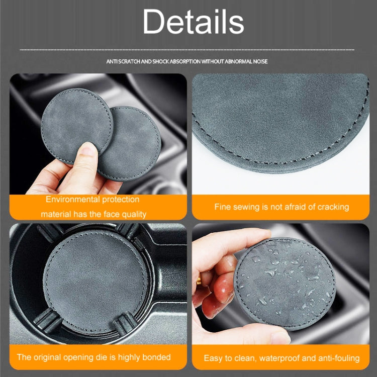 2 pezzi/set decorazione interna per auto sottobicchiere antiscivolo in pelle scamosciata per auto