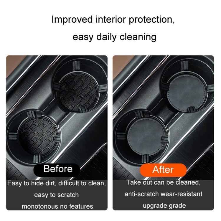 2 pezzi/set decorazione interna per auto sottobicchiere antiscivolo in pelle scamosciata per auto