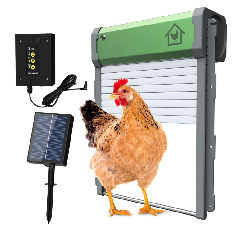 Porta automatica per pollaio ad energia solare Porta automatica per polli in 4 modalità con telecomando, Solar