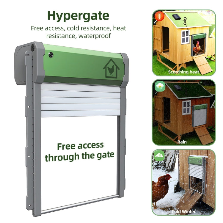 Porta automatica per pollaio ad energia solare Porta automatica per polli in 4 modalità con telecomando, Solar