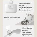 Ventilatore portatile USB piccolo con gancio 27 cm