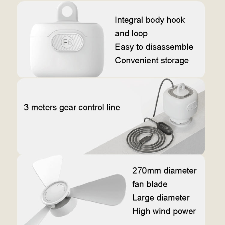 Ventilatore portatile USB piccolo con gancio 27 cm