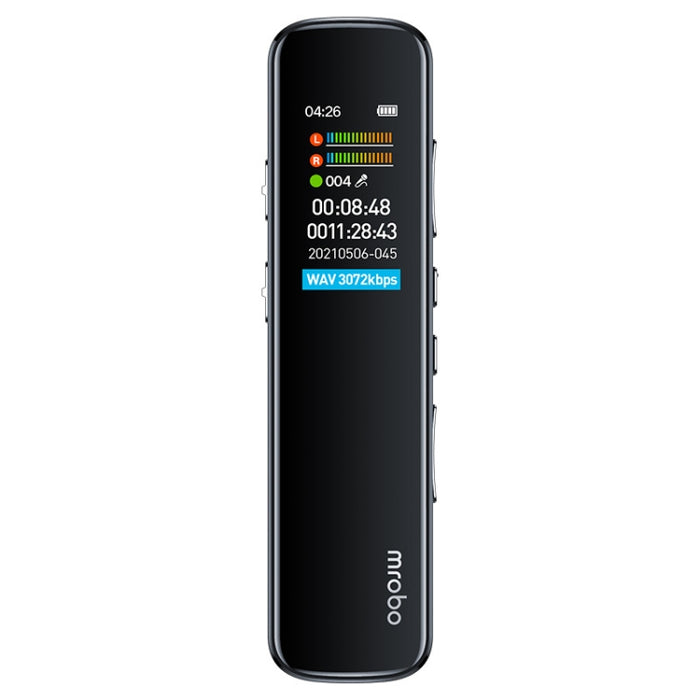 Mrobo RV-19 Lettore musicale con penna di registrazione con schermo HD da 0,96 pollici con riduzione del rumore 3D, 4GB, 8GB, 16 GB, 32GB, 64GB, 128GB