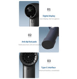 Mini ventilatore portatile a 100 velocità con display LCD