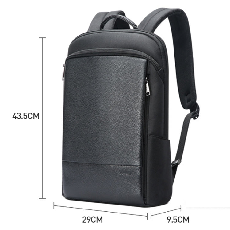 Zaino per laptop leggero e impermeabile Bopai a primo strato in pelle bovina Business Commuter, 61-122731, 61-122721