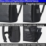 Zaino per laptop leggero e impermeabile Bopai a primo strato in pelle bovina Business Commuter, 61-122731, 61-122721