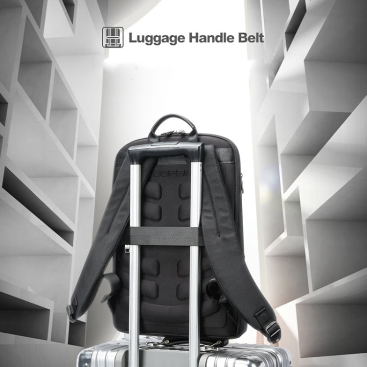 Zaino per laptop leggero e impermeabile Bopai a primo strato in pelle bovina Business Commuter, 61-122731, 61-122721