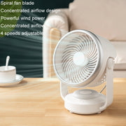 Ventilatore da tavolo a testa oscillante automatica con ventola di circolazione dell'aria con luce a LED