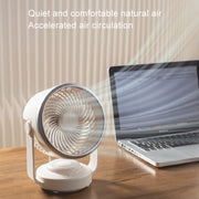 Ventilatore da tavolo a testa oscillante automatica con ventola di circolazione dell'aria con luce a LED