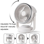 Ventilatore da tavolo con testa oscillante e luce LED