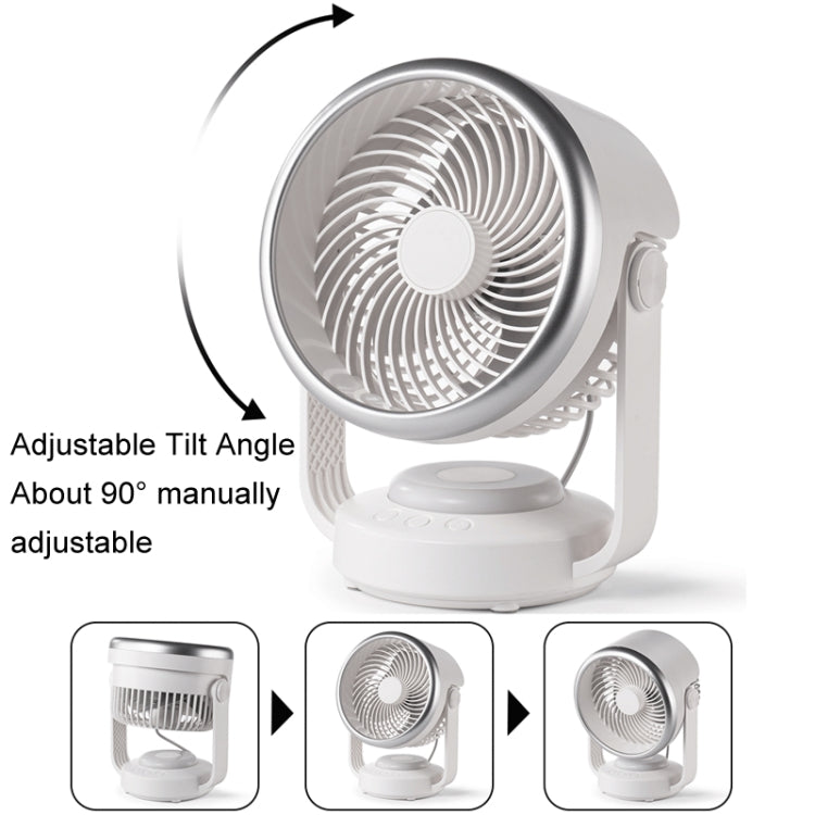 Ventilatore da tavolo con testa oscillante e luce LED