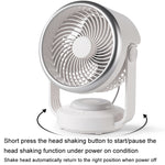 Ventilatore da tavolo con testa oscillante e luce LED