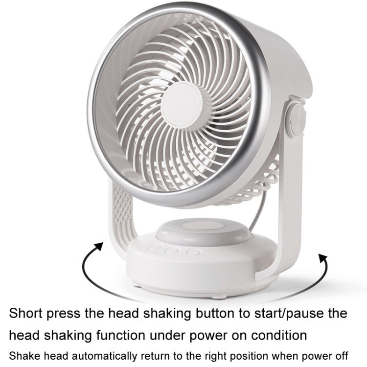 Ventilatore da tavolo con testa oscillante e luce LED