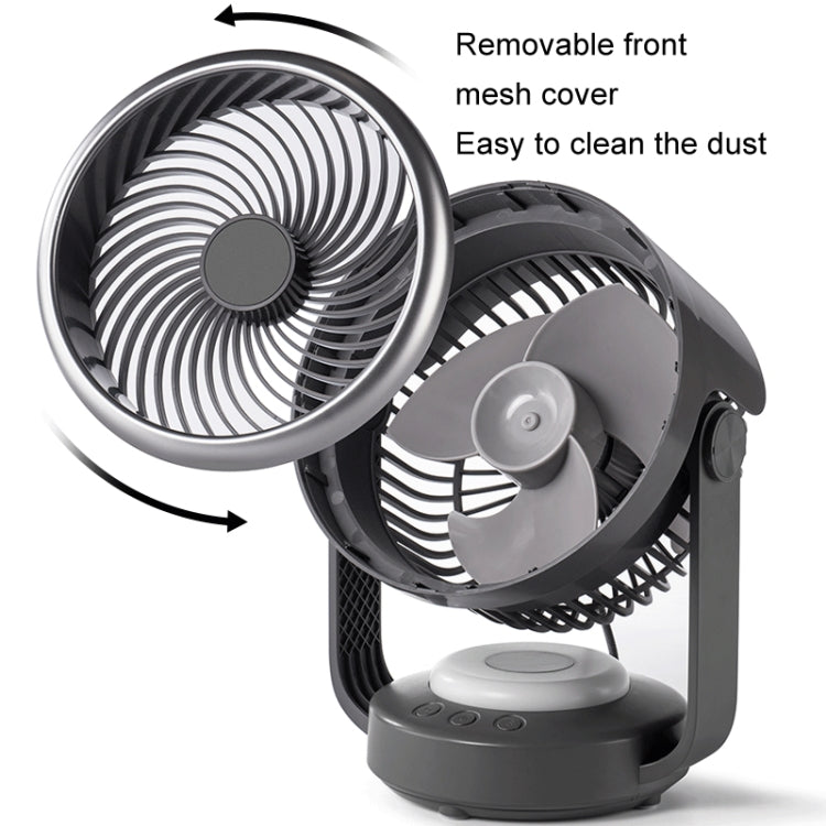 Ventilatore da tavolo con testa oscillante e luce LED