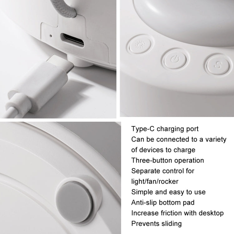 Ventilatore da tavolo con testa oscillante e luce LED