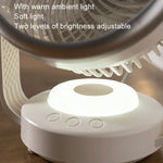 Ventilatore da tavolo con testa oscillante e luce LED