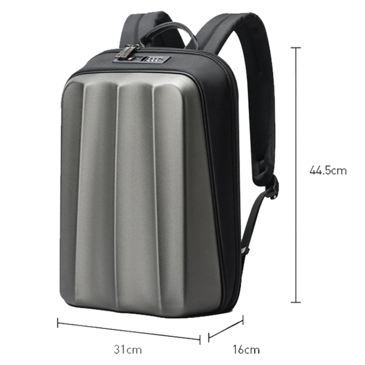 Bopai 61-122579 Zaino per laptop aziendale impermeabile con guscio rigido di grande capacità e blocco password, (Grey)