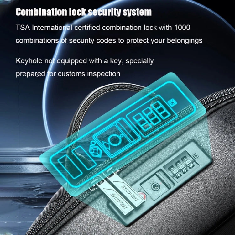Bopai 61-122579 Zaino per laptop aziendale impermeabile con guscio rigido di grande capacità e blocco password, (Grey)