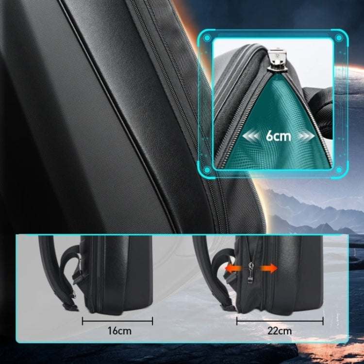 Bopai 61-122579 Zaino per laptop aziendale impermeabile con guscio rigido di grande capacità e blocco password, (Grey)