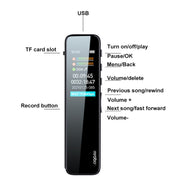 Mrobo RV18 Penna di registrazione con riduzione intelligente del rumore con schermo a colori da 0,96 pollici, 4GB, 8GB, 16 GB, 32GB