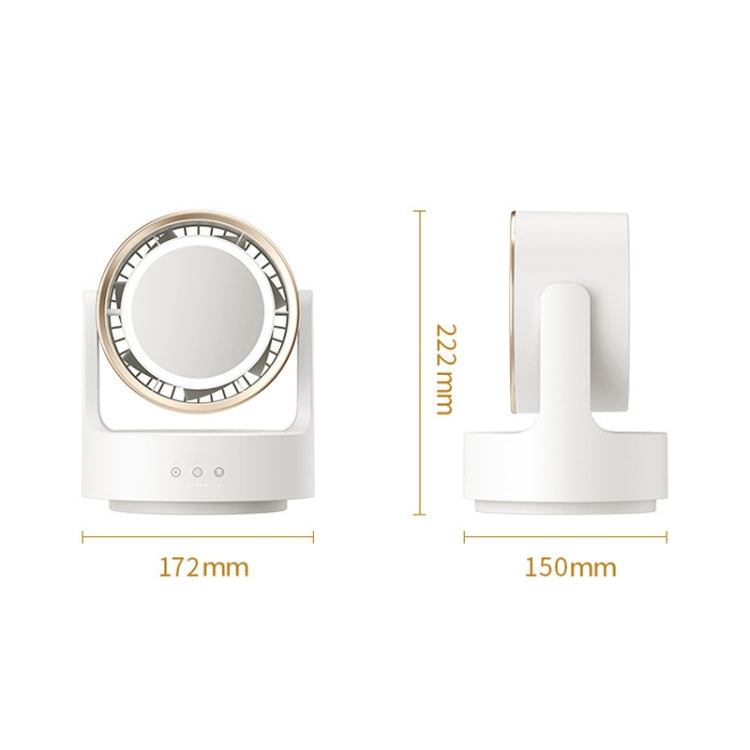 Ventilatore da tavolo multifunzionale 3 in 1 con specchio e luce