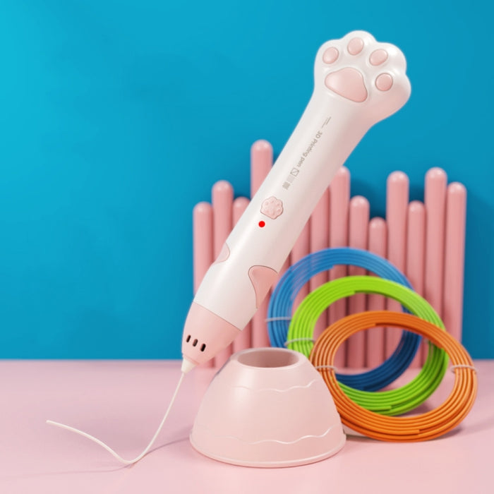 Cat Claw Ricarica USB Penna per stampa 3D a bassa temperatura Penna per pittura 3D Graffiti fai da te per bambini, Mint Green, Sakura Pink