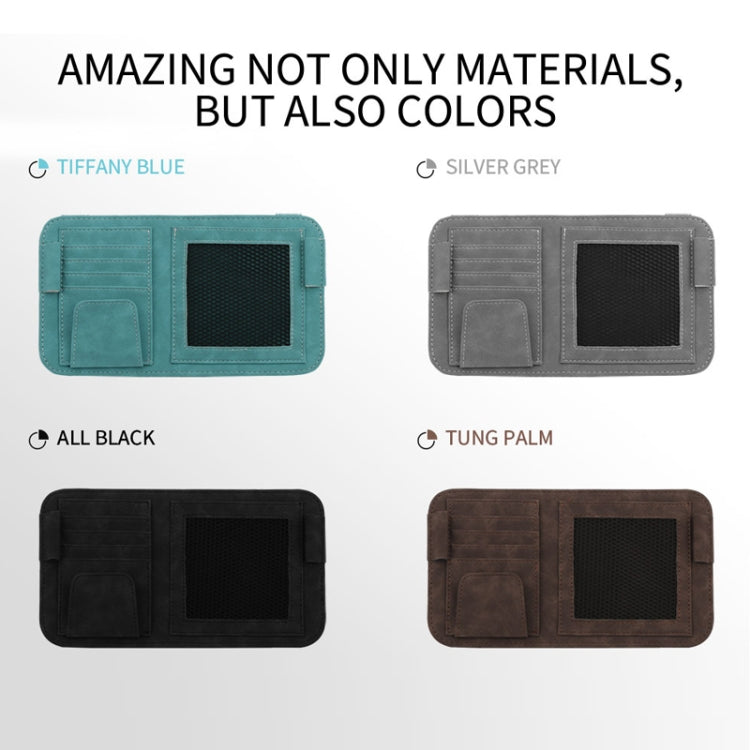 Borsa portaoggetti per occhiali con clip per occhiali da sole per visiera parasole per auto