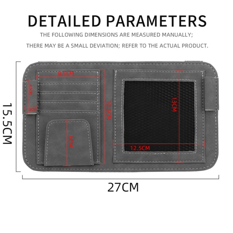 Borsa portaoggetti per occhiali con clip per occhiali da sole per visiera parasole per auto