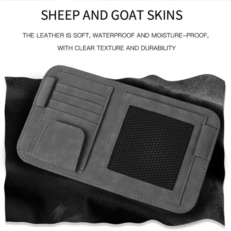 Borsa portaoggetti per occhiali con clip per occhiali da sole per visiera parasole per auto