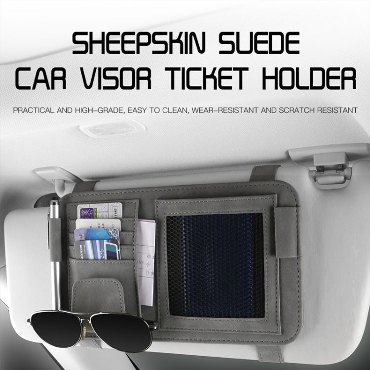 Borsa portaoggetti per occhiali con clip per occhiali da sole per visiera parasole per auto