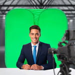 Schermo verde con ritaglio di sfondo fronte-retro per e-sport dal vivo per sedia