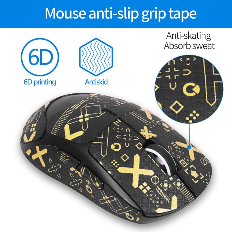 Per Logitech GPW 2-Generation Mouse Gli adesivi antiscivolo assorbono la pasta del sudore, White Print Half Surround, Black Gold Print Half Surround, Black Print Half Surround, Black Print Fully Surround, White Print Fully Surround                     ...