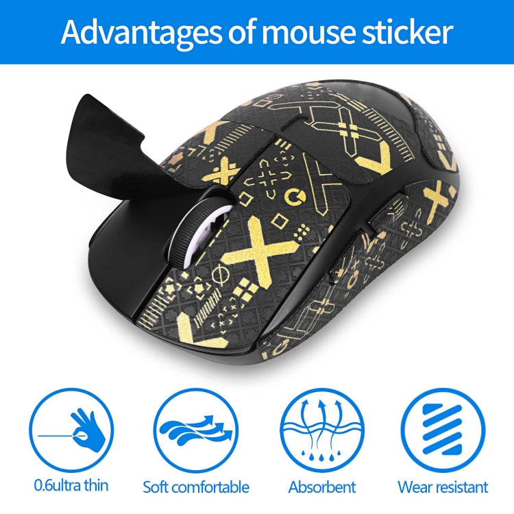 Per Logitech GPW 2-Generation Mouse Gli adesivi antiscivolo assorbono la pasta del sudore, White Print Half Surround, Black Gold Print Half Surround, Black Print Half Surround, Black Print Fully Surround, White Print Fully Surround���������������������...