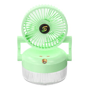 Ventola per umidificazione spray da tavolo pieghevole con ricarica USB con luce notturna