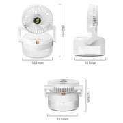 Ventola per umidificazione spray da tavolo pieghevole con ricarica USB con luce notturna